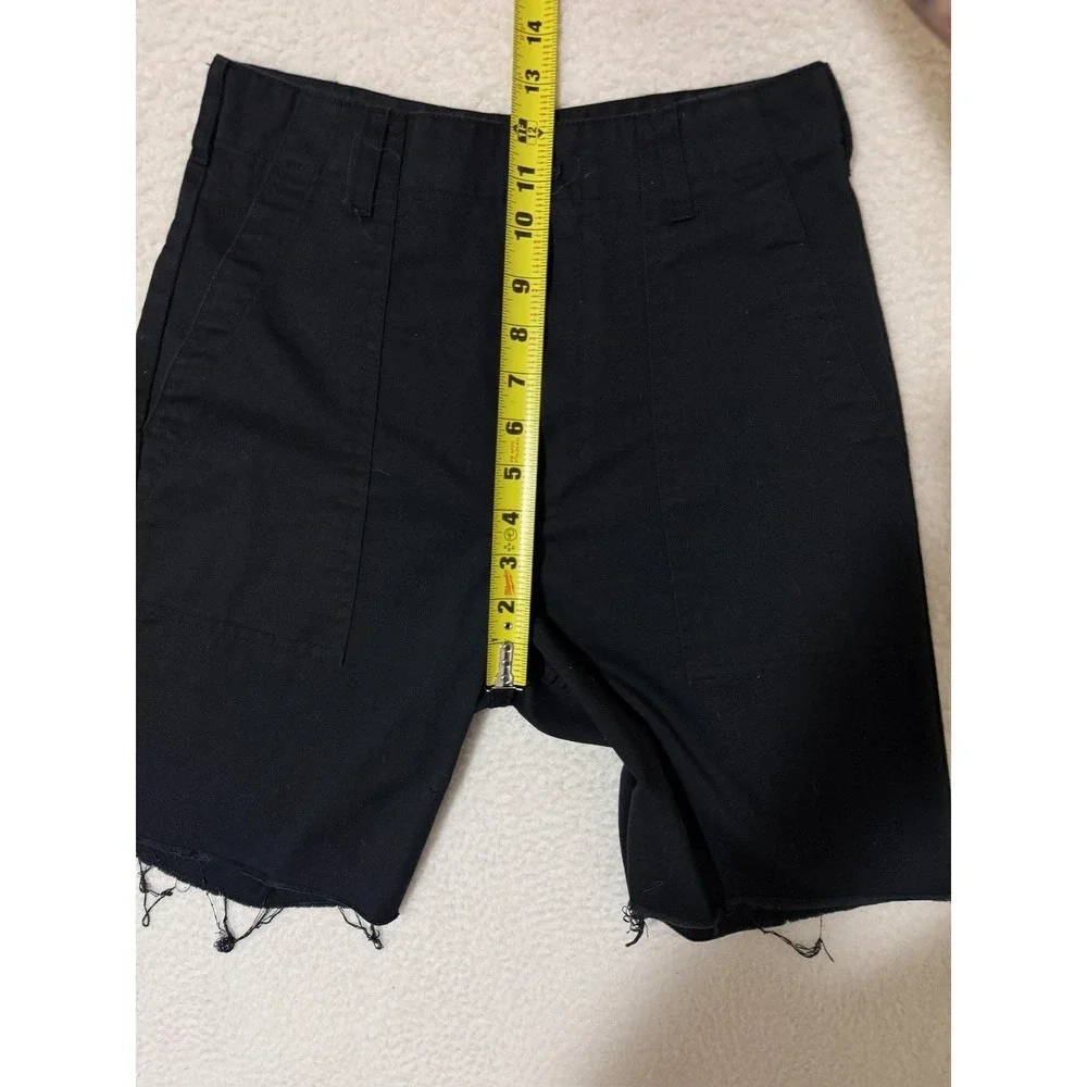 J Galt Shorts Womens Small Black Cutoff Twill Utility Casual Raw Hem Juniors